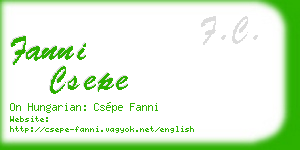 fanni csepe business card