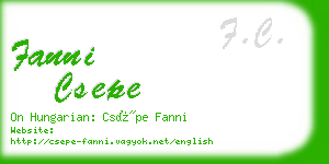 fanni csepe business card